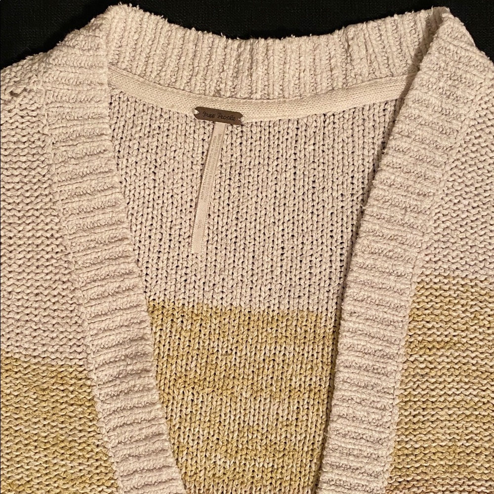 Free People Southport Beach Cardigan Oversized in Grain Combo stripes Size Small - Picture 7 of 16